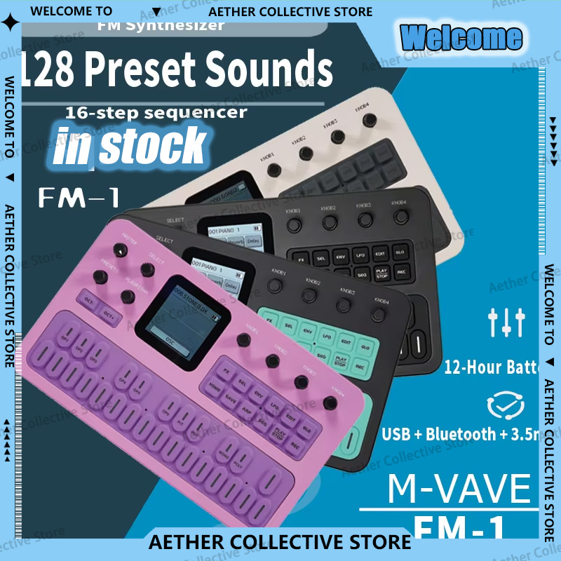 Midi Controller Pad - M-Vave Fm-1 Taşınabilir FM Synthesizer, Bluetooth