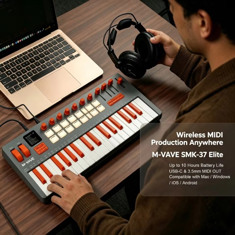 M-VAVE SMK-37 Elite Kablosuz M - Midi Controller Pad incelemesi ve fiyatı