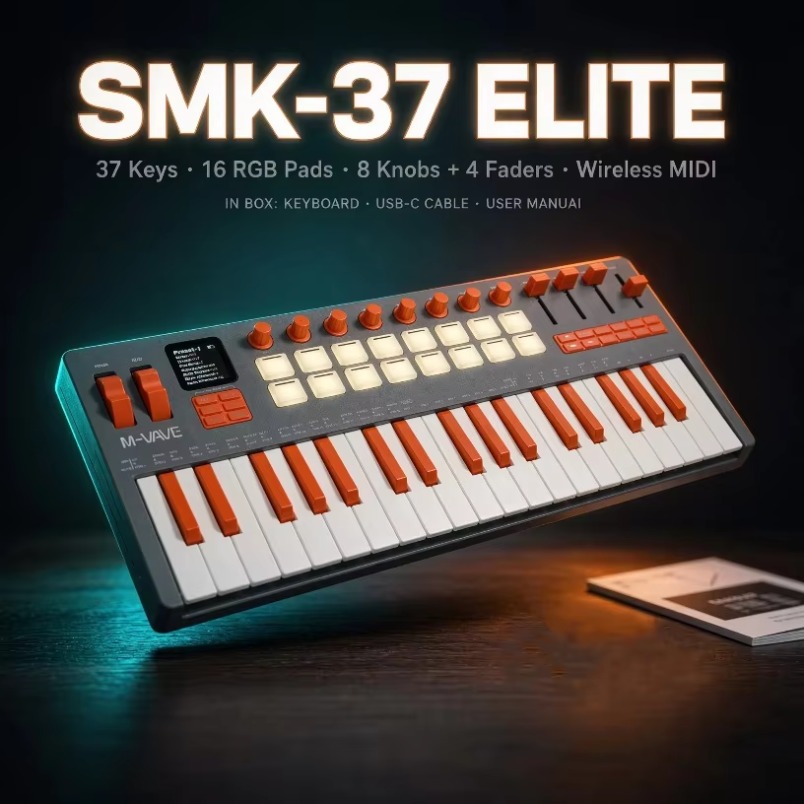 M-VAVE SMK-37 Elite MIDI Klavy - Midi Controller Pad incelemesi ve fiyatı